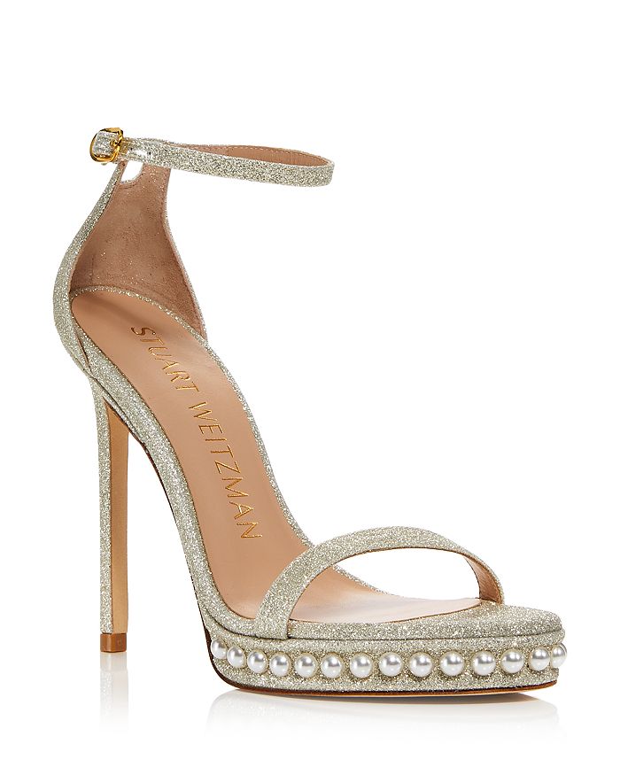 Women's Nudist Disco Embellished Ankle Strap