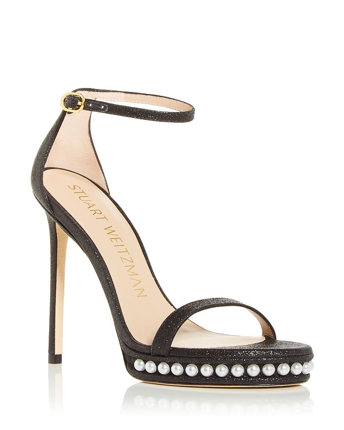 Women's Nudist Disco Embellished Ankle Strap